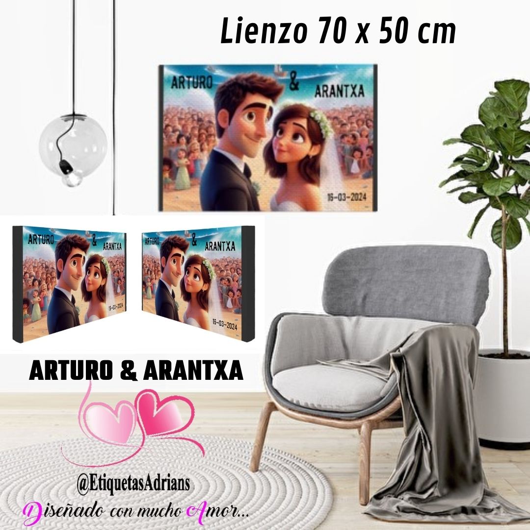 Lienzo 70x50 PIXAR Arturo & Arantxa