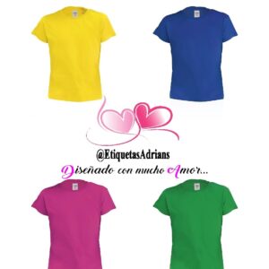 Camisetas colores algodon 135