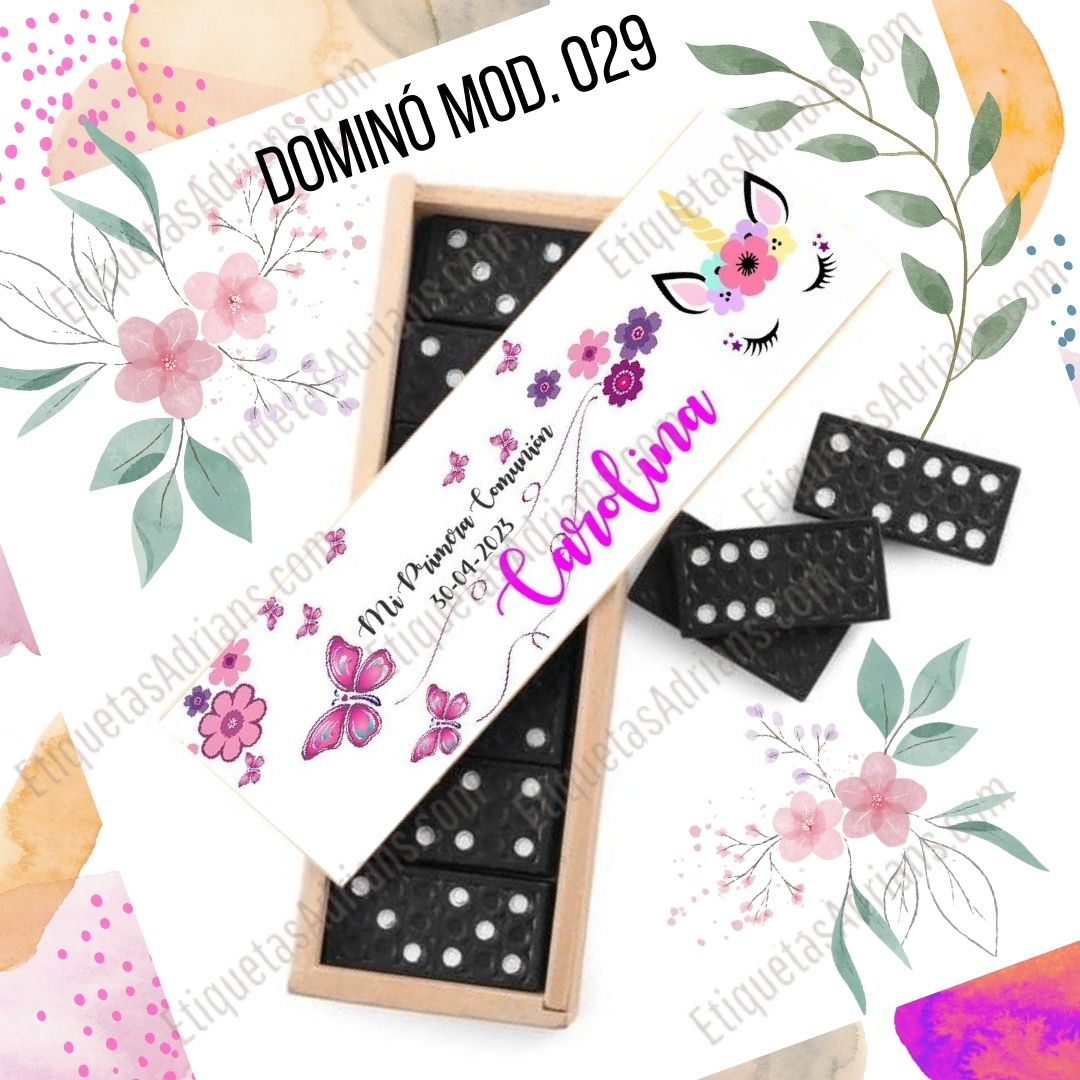 Domino Mod. 29 unicornio Mariposas